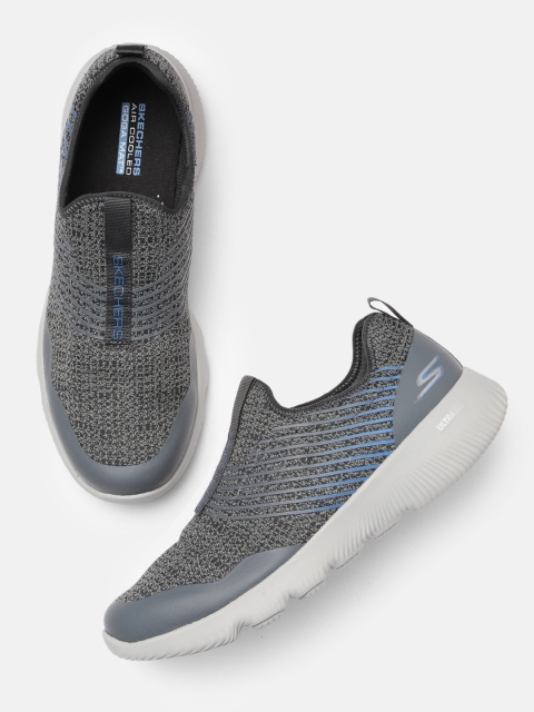 

Skechers Men Charcoal Grey Solid Go Run Focus - Raptor Air Cooled Goga Mat Running Shoes