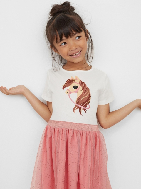 

H&M Girls Pink Tulle-skirt Jersey Dress