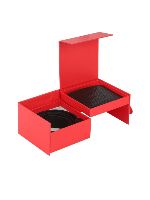 

Peter England Men Black Textured Accessory Gift Set