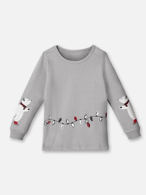 

You Got Plan B Kids Grey & Black Printed Thermal Tops