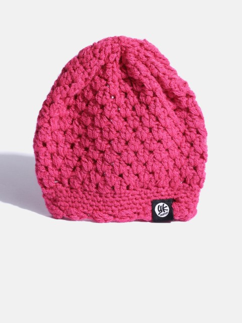 

YK Girls Pink Open Knit Beanie