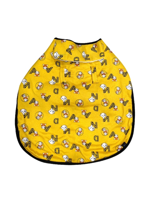 

PETS EMPIRE Yellow & Black Printed Dog Jacket