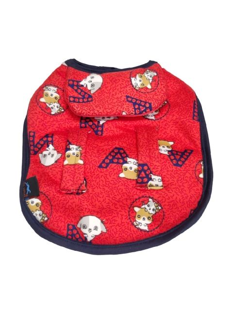 

PETS EMPIRE Red & Blue Printed Dog Jacket