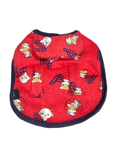 

PETS EMPIRE Red & Black Printed Dog Jacket