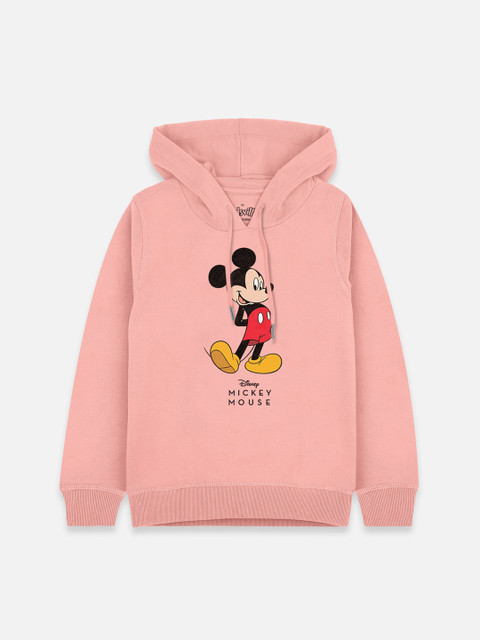 

Kids Ville Mickey & Friends Boys Pink Printed Hooded Sweatshirt