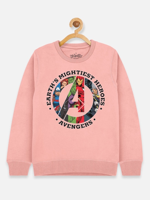 

Kids Ville Boys Pink Avengers Printed Sweatshirt