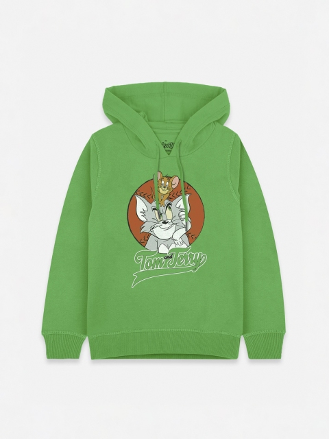 

Kids Ville Tom & Jerry Boys Green Printed Hooded Sweatshirt