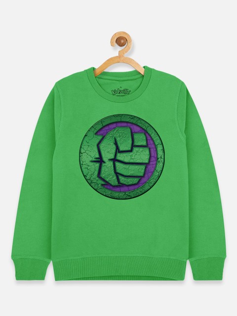 

Kids Ville Boys Green Hulk Printed Sweatshirt