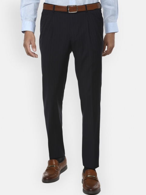 

Luxure by Louis Philippe Men Black Slim Fit Pleated Formal Trousers