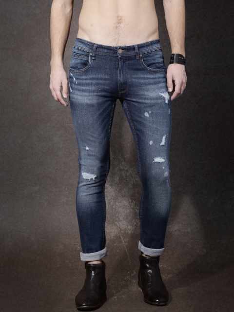 

Roadster Blue Mid-Rise Mildly Distressed Jeans