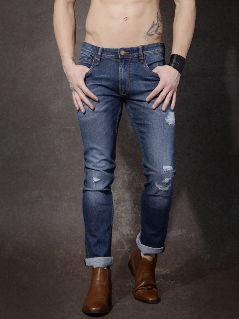 

Roadster Men Blue Mid Rise Low Distress Jeans