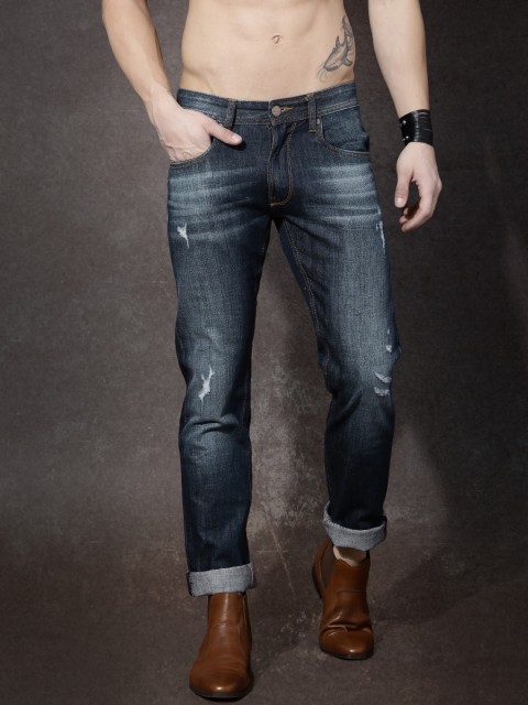 

Roadster Men Blue Tapered Fit Mid-Rise Mildly Distressed Jeans