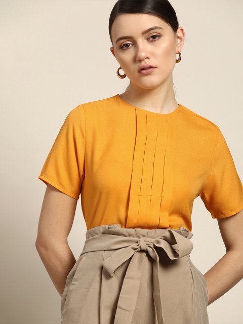 

her by invictus Yellow Pleated Top