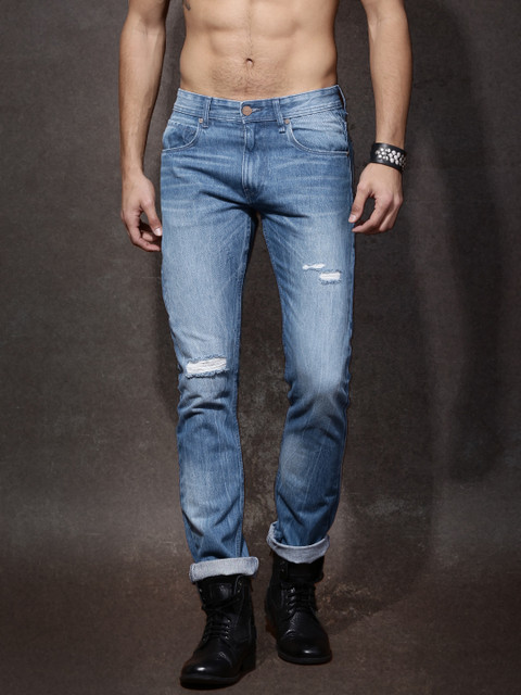

Roadster Men Blue Slim Fit Mid Rise Low Distress Jeans