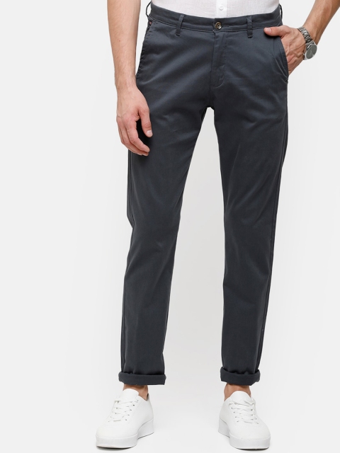 

Double Two Men Navy Blue Slim Fit Chinos Trousers