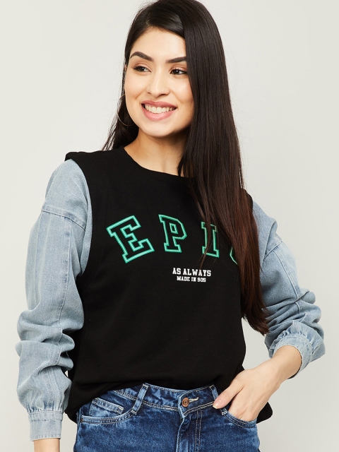

Ginger by Lifestyle Women Black Printed Sweatshirt