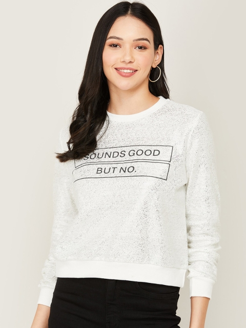 

Ginger by Lifestyle Women Off White Printed Sweatshirt