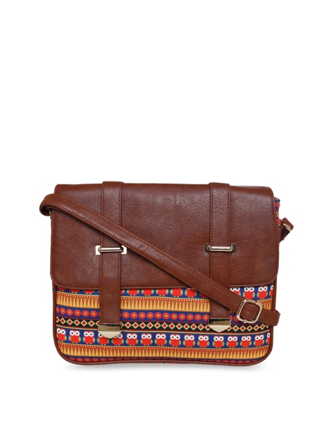 

All Things Sundar Multicoloured Ethnic Motifs Printed Structured Sling Bag, Multi