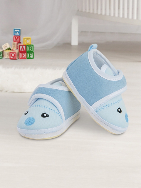 

Baby Moo Infants Kids Blue & White Printed Booties