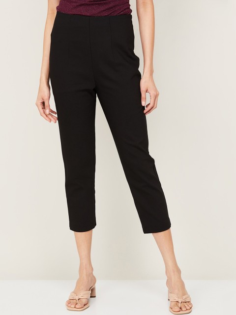 

CODE by Lifestyle Women Black Pleated Chinos Trousers
