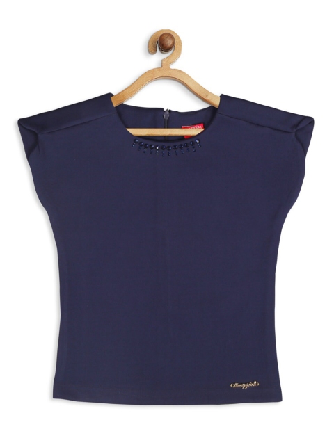 

Tiny Girl Navy Blue Regular Top