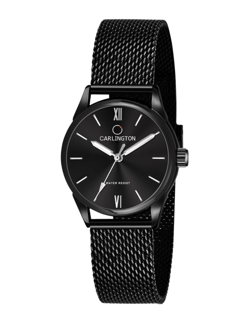

CARLINGTON Women Black Dial & Black Stainless Steel Bracelet Style Straps Analogue Watch Carlington CT2008