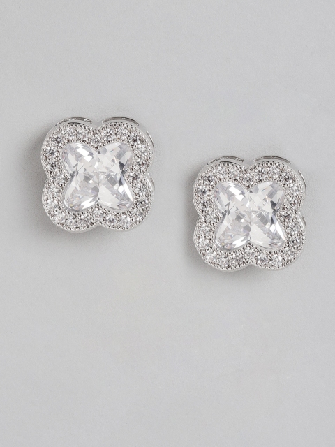 

Carlton London Silver-Toned Contemporary Studs Earrings