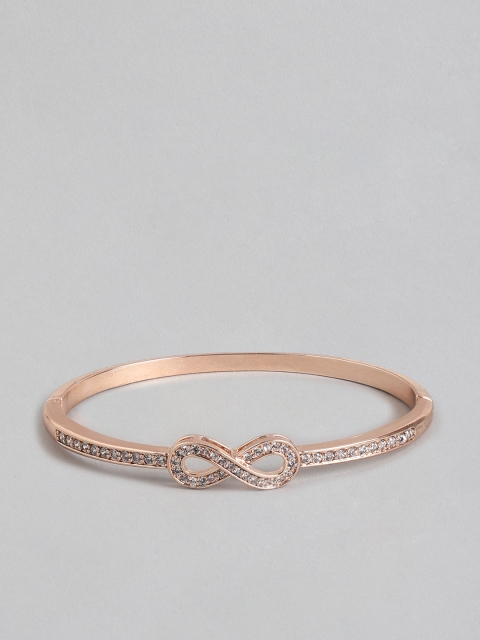 

Carlton London Women Rose Gold Brass Cubic Zirconia Handcrafted Rose Gold-Plated Link Bracelet