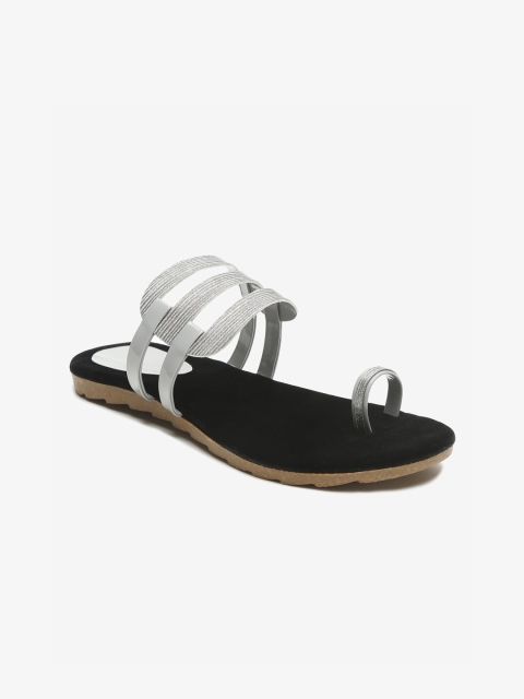 

Misto Women Grey Embellished One Toe Flats
