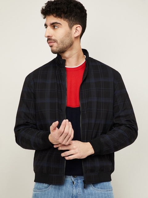 

UCLA Men Blue Checked Bomber Jacket