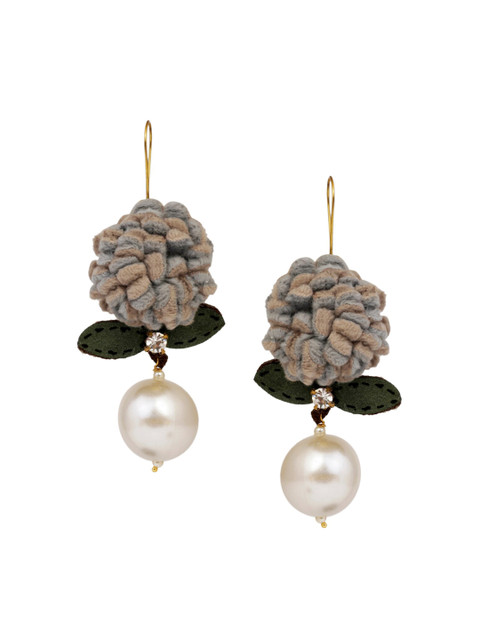 

DUGRISTYLE Grey & White Contemporary Drop Earrings