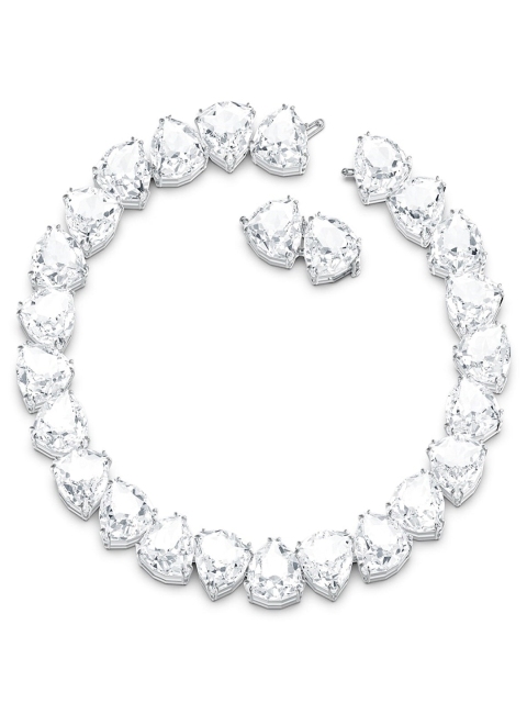 

SWAROVSKI White & Rhodium-Plated Millenia Crystals Studded Statement Chain