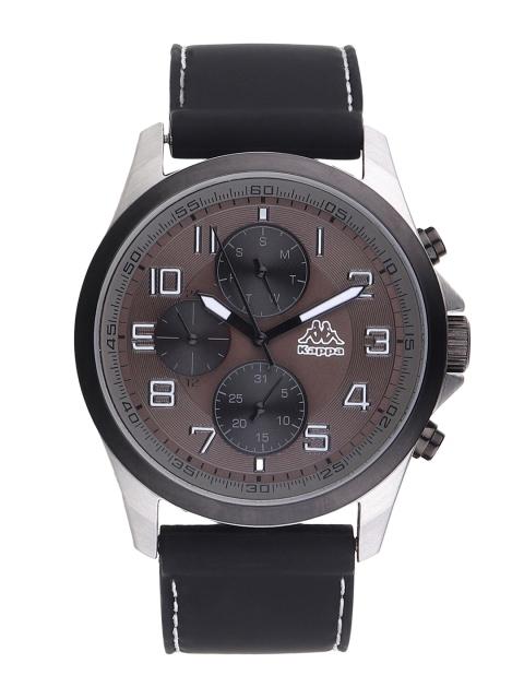 

Kappa Men Grey Printed Dial & Black Leather Straps Analogue Watch KP-1424M-A-BK
