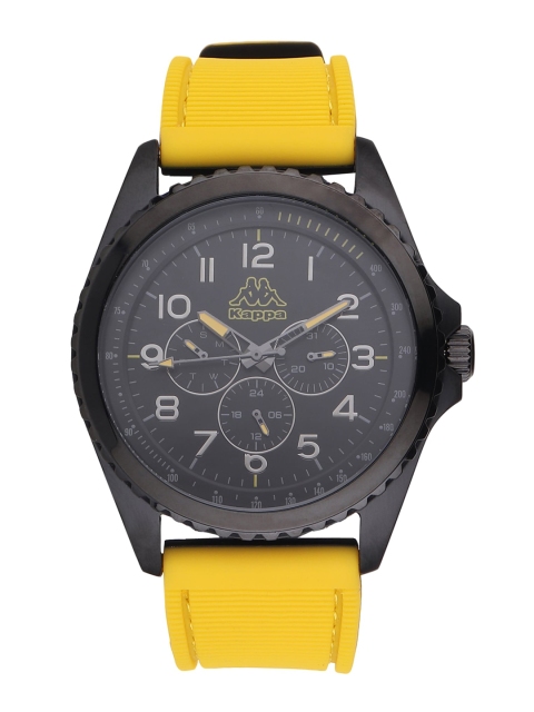 

Kappa Men Black Printed Dial & Yellow Straps Analogue Watch KP-1431M-B-YL