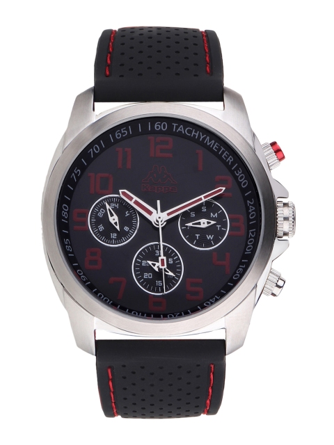 

Kappa Men Black & Silver-Toned Dial & Black Straps Analogue Watch