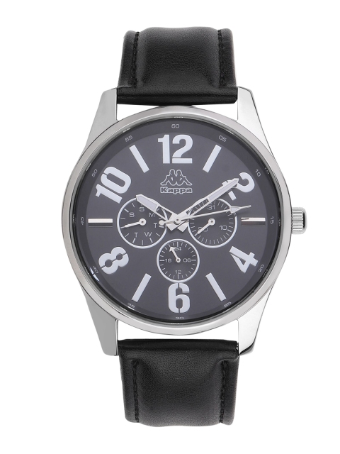 

Kappa Men Grey Printed Dial & Black Leather Straps Analogue Watch KP-1420M-A-BK