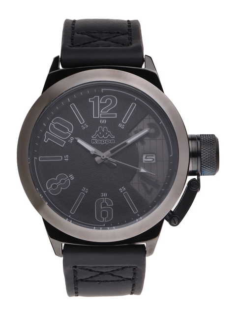 

Kappa Men Grey Printed Dial & Black Leather Textured Straps Analogue Watch KP-1421M-B-BK2
