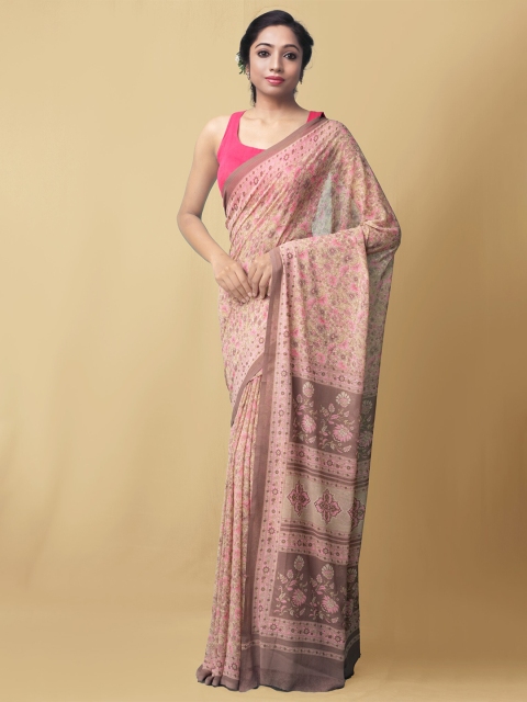 

Unnati Silks Women Beige & Brown Printed Georgette Saree