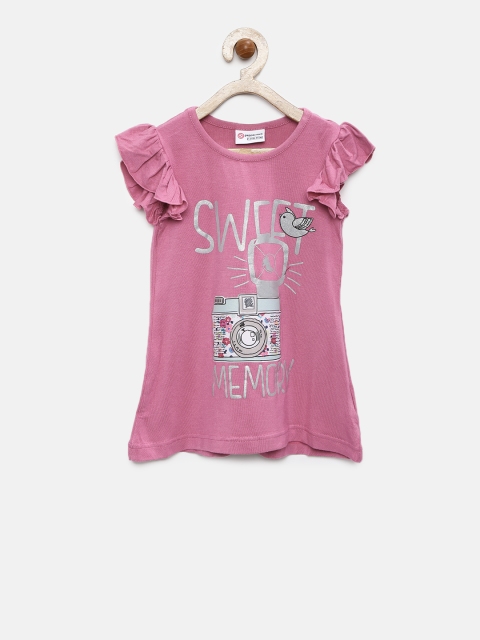 

Peppermint Girls Pink Printed Shift Dress