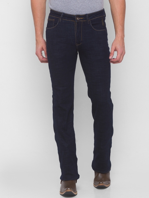 

mode de base Men Navy Blue Bootcut Stretchable Jeans