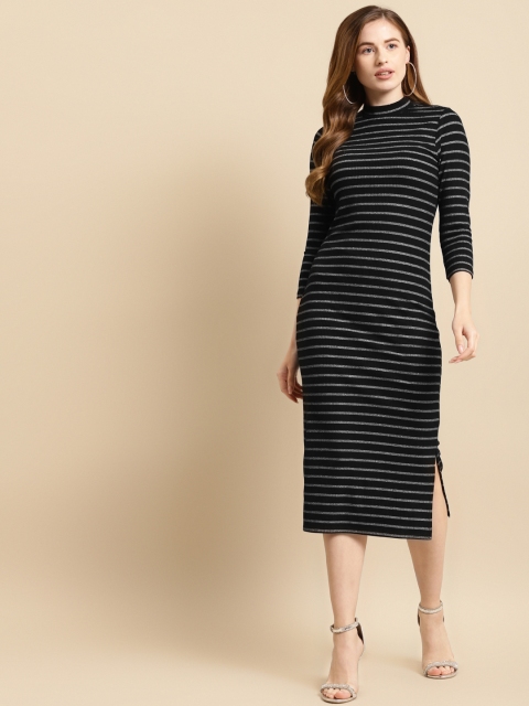 

COVER STORY Black Striped Bodycon Dress