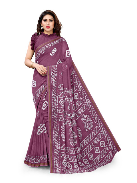 

KALINI Pink & White Bandhani Zari Saree
