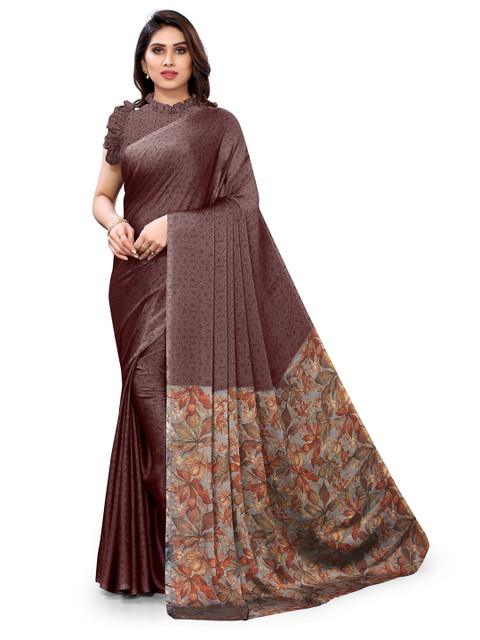 

KALINI Maroon & Orange Floral Bagh Saree