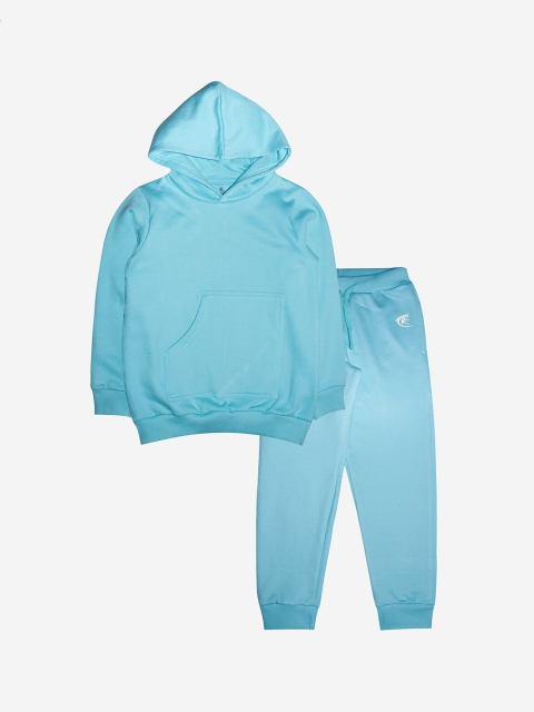 

KiddoPanti Kids Blue Solid Pure Cotton Tracksuit