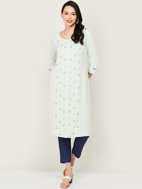 

Melange by Lifestyle Women Blue Geometric Printed Kurta