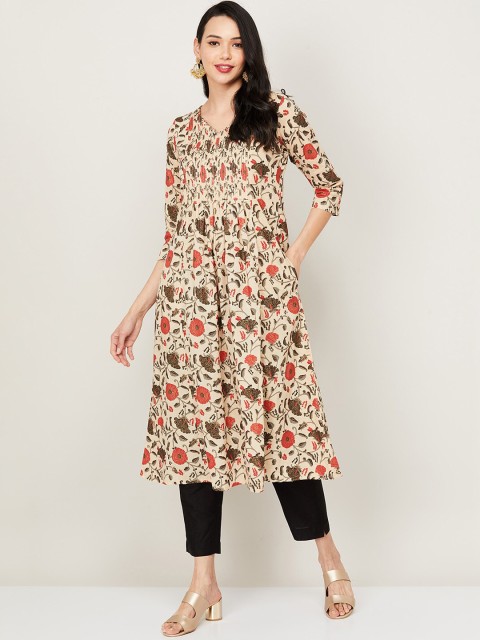 

Melange by Lifestyle Women Off White Geometric Kurta