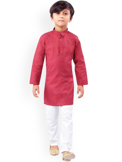 

Nakshi by Yug Boys Pink Pure Cotton Kurta with Pyjamas