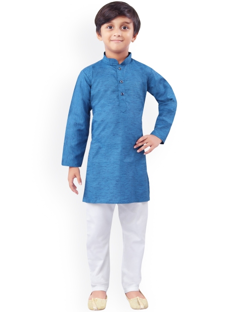 

Nakshi by Yug Boys Blue Pure Cotton Kurta with Pyjamas