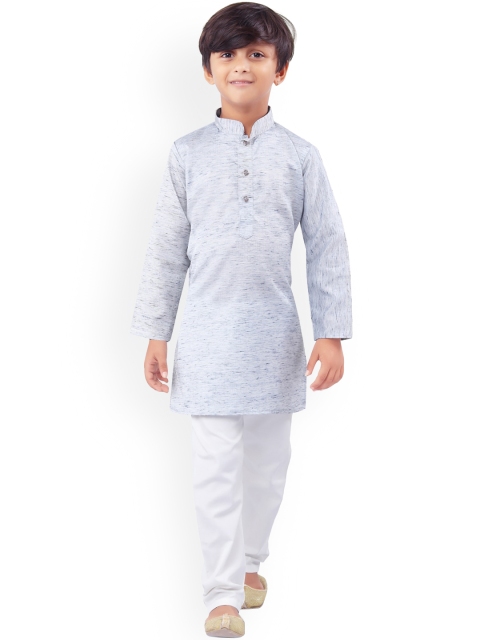 

Nakshi by Yug Boys Blue Pure Cotton Kurta with Pyjamas