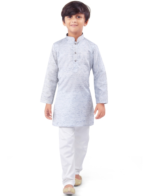 

Nakshi by Yug Boys Blue Pure Cotton Kurta with Pyjamas